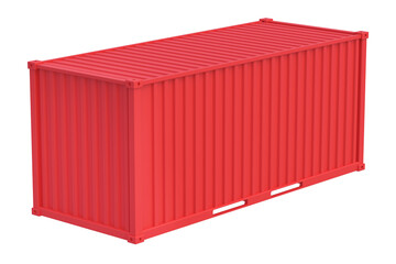 Metal container for the carriage of goods by sea, air and road isolated on white background. 3d rendering