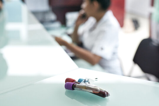 Blood samples at nurse's station