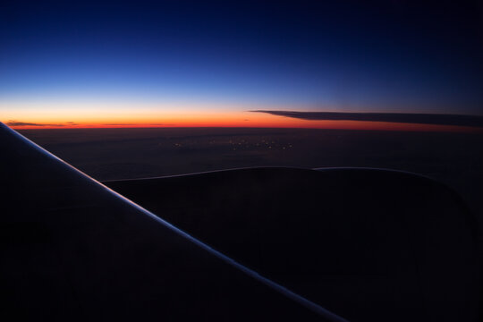 Evening from 34000 ft