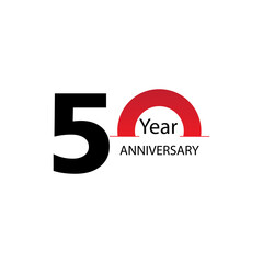 Year Anniversary Logo Vector Template Design Illustration white and red