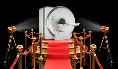 Podium with MRI, 3D rendering