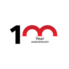 Year Anniversary Logo Vector Template Design Illustration white and red