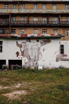 House with a drawing on the wall