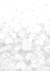 White ink and watercolor texture on white paper background. Gradient paint strokes and decalcomania effect. Hand-painted gouache abstract image. Mess on the canvas.