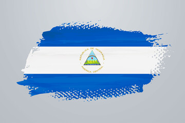 Nicaragua brush paint flag
