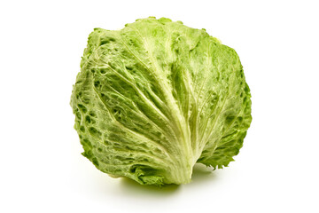 Fresh Iceberg salad, isolated on white background