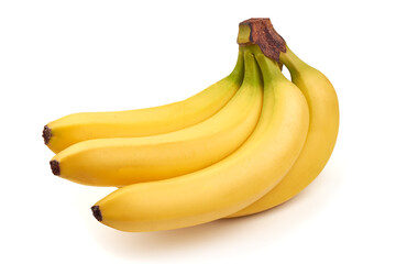 Bunch of ripe bananas isolated on white background