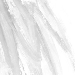 White ink and watercolor texture on white paper background. Gradient paint strokes and decalcomania effect. Hand-painted gouache abstract image. Mess on the canvas.