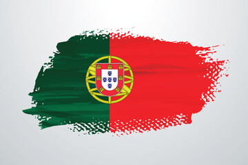 Portugal brush paint flag