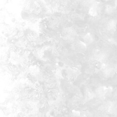 White ink and watercolor texture on white paper background. Gradient paint strokes and decalcomania effect. Hand-painted gouache abstract image. Mess on the canvas.