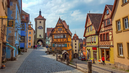Fototapeta na wymiar A wonderful view of Rothenburg Ob der Tauber. Bavaria, Germany