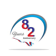 anniversary celebration logotype green and red colored. seventy eight years birthday logo on white background.