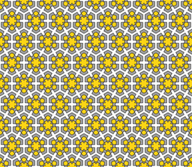 gray yellow hexagonal cross pattern