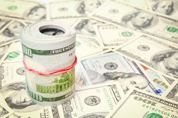 Fototapeta premium business dollar money on white background