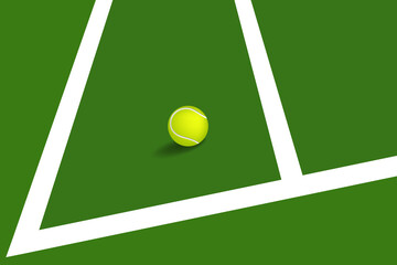 Tennis court with ball, vector illustration
