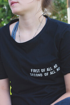 teen wearing sarcastic tshirt
