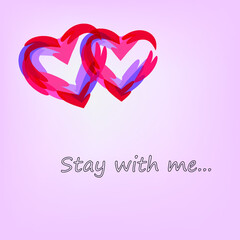 Simple postcard with two hearts.