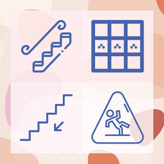 Simple set of tiles related lineal icons