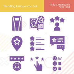 Simple set of valuation related filled icons.