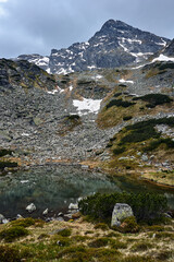 Glacial lake and rocky peaks in the Tatra Mountains