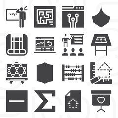 16 pack of logical thinking  filled web icons set