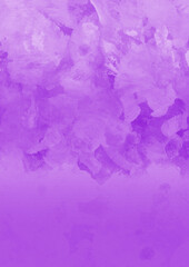 Purple ink and watercolor texture on white paper background. Gradient paint strokes and decalcomania effect. Hand-painted gouache abstract image. Mess on the canvas.