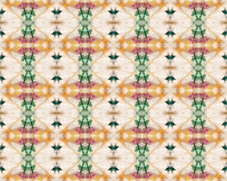 Orange and green kaleidoscope's motif