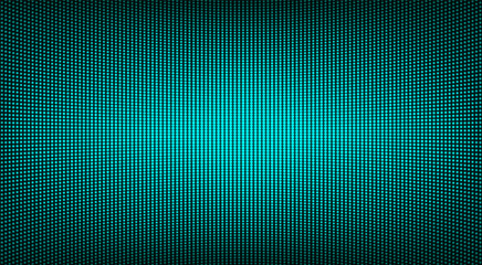 Led screen texture. Digital display. Lcd monitor with dots. Green pixel background. Electronic diode effect. Television videowall. Projector grid template. Vector illustration.