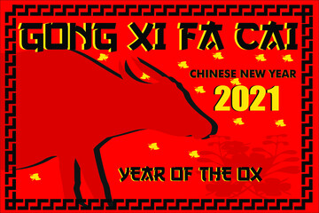 Fototapeta na wymiar greeting card for chinese new year anniversary