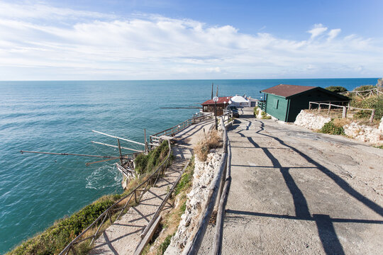 Coast with old fishing nets