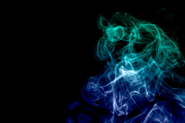 Movement of smoke, Abstract smoke color smoke on black background