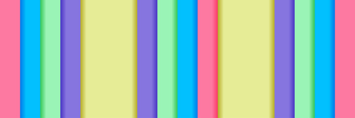 Modern geometric abstract pastel paper banner cover design with pink, purple, yellow, green, blue triangles shapes on texture background for card, flyer, invitation, banner, party, print advertising