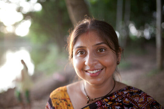 Cheerful Indian Woman with traditional dress