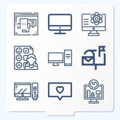 Simple set of 9 icons related to client