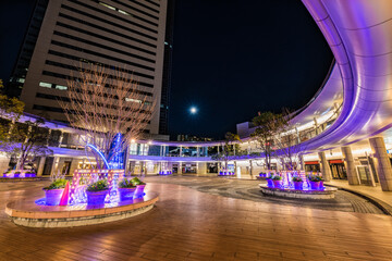 日本　豊洲センタービルあいプラザのライトアップ夜景