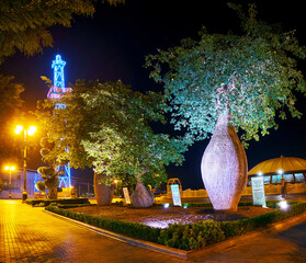 Baobab trees in Milli Park of Baku, Azerbaijan