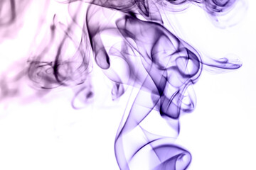 Plakat Movement of smoke, Abstract smoke color smoke on white background