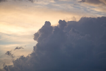 beautiful and colorful clouds of a sunset, in Spain