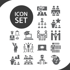Simple set of requirements related filled icons.