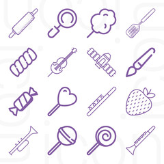 Obraz premium 16 pack of tilted lineal web icons set