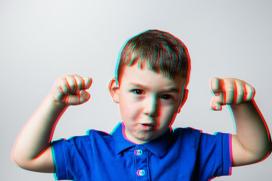 Retro 3D Portrait of a Kid Making a Face