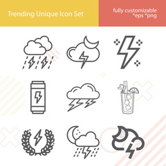 Simple set of roar related lineal icons.