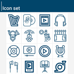Simple set of ensemble related lineal icons.