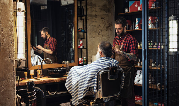 Man at Hairdresser Salon