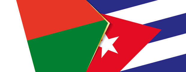 Madagascar and Cuba flags, two vector flags.