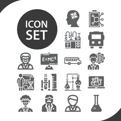 Simple set of researcher related filled icons.