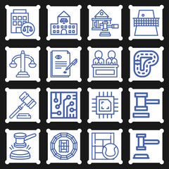 16 pack of affirmed  lineal web icons set