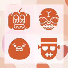 Simple set of afraid related filled icons