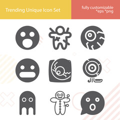 Simple set of startled related filled icons.