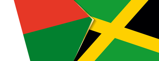 Madagascar and Jamaica flags, two vector flags.